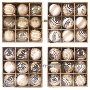 クリスマスボールペンダントハンギングオーナメントプラスチック8CM 9パックモダンシンプルデザインクリスマスツリーデコレーションホリデードレス - Product Image 5