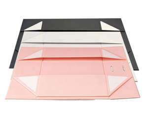 Boîtes pliantes en papier rose en gros avec fenêtre en PVC magnétique, logo personnalisé, matériaux recyclés, caractéristiques : lamination mate, gaufrage - Product Image 3