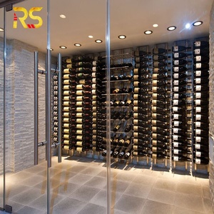 Modern Wine Rack Acrylic Floor to Ceiling Floating Display &amp; Bottle Holder for Home <strong>Bar</strong>, Living Room Storage Solutions - Product Image 4