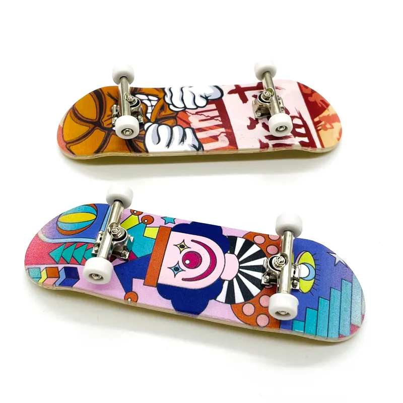 ALF grosir Label pribadi papan Skate jari 30mm lengkap 5ply Skateboard Maple disesuaikan fingerboard Skateboard Mini