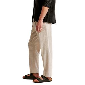 Pantalon en lin pour homme, nouveau design, respirant et anti-transpiration, mélange de lin, streetwear, pantalon en lin décontracté - Product Image 4