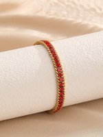 Nouveau Bracelet Tendance en Acier Inoxydable avec Diamants Colorés et Zircons, Style Rétro Personnalisé Hip Hop pour Hommes et Femmes