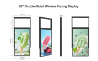 Pantalla de Menú Ultrafina para Tiendas y Restaurantes, Pantalla Digital de Publicidad de 65 Pulgadas, Alto Brillo, 2500 Nitro, Montaje en Pared