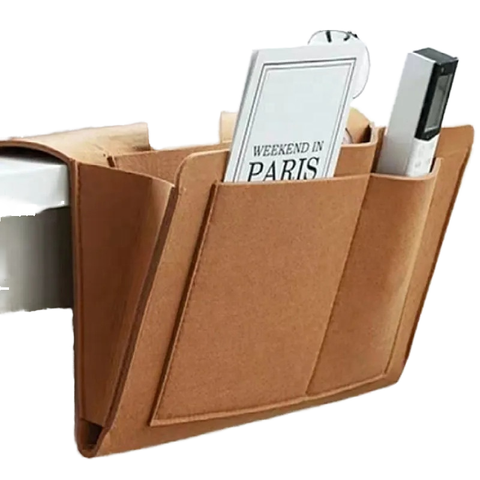 Durable Felt Sofa Bed Side Organizer Storage Bag Home Foldable Easy Install for Living Room Cell Phone & Laptop Stand