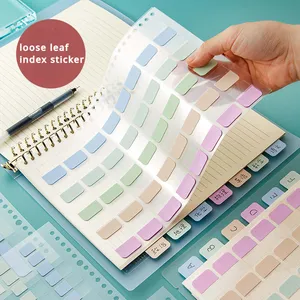 A5/B5 루스 리프 인덱스 라벨 스티커 분류 스티커 편의 책갈피 인용 다채로운 형광 스티커