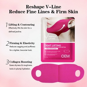 <span class=keywords><strong>Masque</strong></span> liftant V-Line rose viral OEM à marque privée, sculptant la mâchoire au collagène, logo personnalisé, faible MOQ, 1000 unités, vegan, vente en gros, ODM - Product Image 2