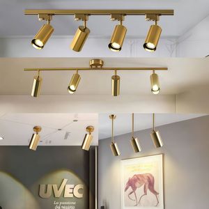 Faretto a Binario Nordic Gold in Alluminio LED per Soggiorno, <span class=keywords><strong>Sala</strong></span> da <span class=keywords><strong>Pranzo</strong></span>, Spogliatoio, Negozio di Abbigliamento, Bar, Pub, Gioielleria - Product Image 2