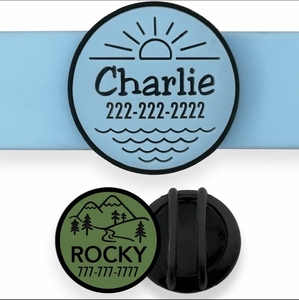 Porte-étiquette d'identification pour animaux de compagnie léger et personnalisable avec logo, en silicone souple - Product Image 1