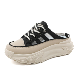 Q072 Fabriqué en Chine Chaussures tendance pour femmes Chaussures d'été respirantes Semelles épaisses Chaussures mi-chaussettes rehaussantes - Product Image 3