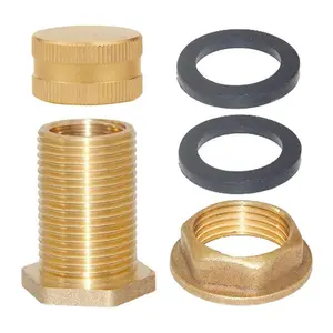 Conector de montaje de manguera de jardín, conector de tanque de agua de latón, 1/2 ", hembra NPT, 3/4" - Product Image 3