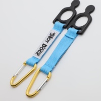 Lanière courte personnalisée avec étiquette tissée et mousqueton, support de bouteille d'eau pour extérieur, breloque de sac à dos, cadeau promotionnel pour festival