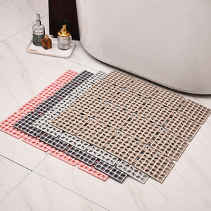 JIAJIE Factory PVC <strong>Bath</strong> <strong>Mat</strong> Two Color Solid Eco-Friendly Non-Slip <strong>Square</strong> Anti-Fall Suction <strong>Mat</strong> - Product Image 1