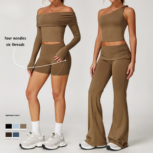 Completo Sportivo da Donna di Alta Qualità in Due Pezzi, Vendita Calda, Tuta da Palestra, Fitness e Yoga, Leggings Sportivi a Vita Alta con Effetto Push-Up Personalizzato - Product Image 3