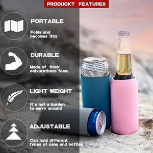 Fundas de vinilo delgadas para latas de 12 oz, lisas, plegables, para refrescos, personalizables por sublimación para bodas - Product Image 4