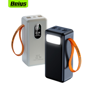 Batterie Externe 50000mah PD22.5W Power Bank Charge Rapide Avec Lampe De Poche Led Et 5 Sorties Et 2 Entrees Blanc