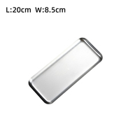Plateau rectangulaire en acier inoxydable 304 coréen de 20*8,5 cm, motif métallique solide, écologique, durable, pour la famille, l'hôtel, le restaurant