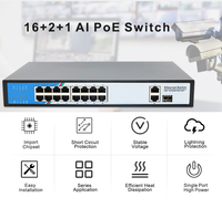Switch PoE industriel Gigabit 16 ports, 1 port SFP, non géré, pour caméras IP CCTV NVR, 10/100/1000 Mbps, capacité 38 Gbps, 6 KV, garantie 3 ans