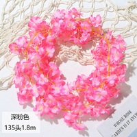 Guirlande florale artificielle de fleurs de cerisier de 135 cm pour la décoration de plafond de mariage en intérieur