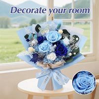 Buket Mawar Awet - Bunga Asli 38x38cm untuk Hari Ibu & Hari Valentine