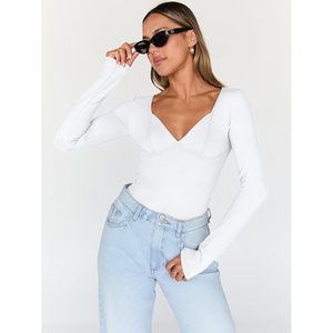 Women's Long Sleeve V Neck <b>Blouse</b> Spandex Polyester Knitted Elastic Everyday Top - Product Image 2