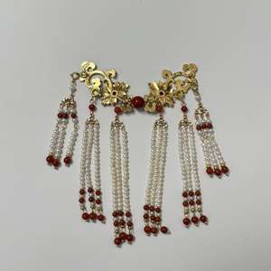 قلادة خانقة على الطراز الصيني من سبائك المعادن الثمينة مع سلسلة فيجارو عصرية وشرابة من العقيق للنساء كهدية - Product Image 6