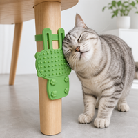 Brosse d'angle auto-nettoyante pour chat en silicone, outil de toilettage pour animaux, fixation sur pied de table, massage des poils pour chats
