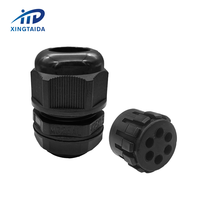 Presse-étoupe électrique multi-trous en nylon de 25 mm avec 6 emplacements, étanche pour câbles solaires