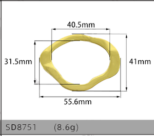 Fibbie, Anelli, Scorciatoie e Ganci per Biancheria Intima e Costumi da Bagno, Fibbia per <span class=keywords><strong>Reggiseno</strong></span> a Forma Ondulata Irregolare, in Lega di Zinco Dorata alla Moda - Product Image 5