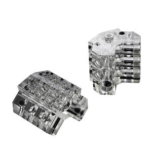 Custom CNC Machined PMMA Transparent Drilling <b>Block</b> with Stainless Steel Inserts Non- Machined - Product Image 3