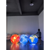 Ballon gonflable en forme de planète personnalisé avec impression UV et éclairage LED, avec pompe à air électrique pour la publicité et la décoration