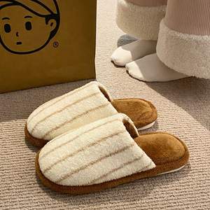 Evergreen Open Toe Half-<b>Slipper</b> for Women's Autumn/Winter <b>Thick</b>-<b>Soled</b> Double-Layer Wool Cotton Anti-Slippery <b>Slippers</b> - Product Image 2