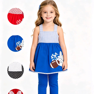 Conjuntos de Ropa Personalizados de 2 Piezas para Niñas, Estilo Casual para el Día del Partido de Béisbol, Uniformes Escolares, Conjuntos de Ropa para Hermanas al por Mayor - Product Image 1