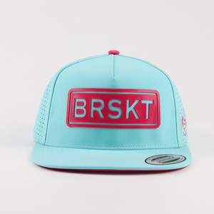 Mens Chất lượng cao 5-panel được trang bị mũ cao su vá Logo tùy chỉnh Thể Thao Snapback cap phẳng vành Snapback poly + Spandex phổ biến vải - Product Image 2