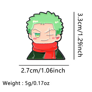 Pin Metálico para Manualidades, Insignia de ONE PIECE Versión Q Broches de Joyería de Moda de Luffy, Zoro, Nami, Boa y Sanji, Broche de Aleación de Anime de Dibujos Animados - Product Image 4