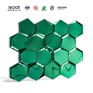 Haute Brillant 3D Hexagone Salle De Bains Carrelage Intérieur Mur Décoration En Acier Inoxydable Métal Mosaïque Moderne <span class=keywords><strong>Parquet</strong></span> pour Hôtel Rénovation - Product Image 4