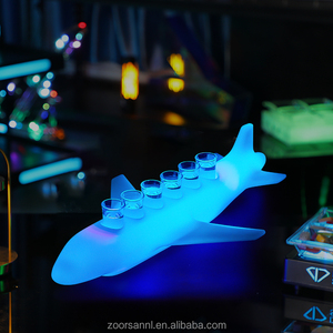 Biểu tượng tùy chỉnh led Shot Glass máy bay khay LED rượu vang Tequila Whisky đứng hiển thị LED glorifier cup chủ cho hộp đêm thanh - Product Image 4