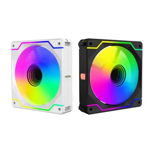 Fabrik preis Magic Mirror Baustein RGB-Lüfter Drahtloses Spleißen 5-V-ARGB-Lüfter Modularer PC-RGB-Lüfter