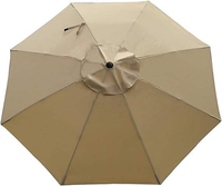 Parasol solaire LED Uplion en acier de 2,7 m avec 32 lumières, inclinable et à manivelle, mobilier d'extérieur moderne pour parcs et cours