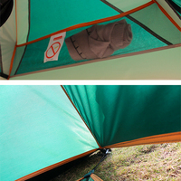 Tente de camping portable Wavar trois saisons en tissu Oxford avec une chambre, une salle de bain et une vestiaire