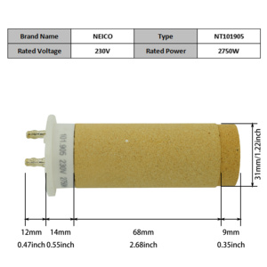 Éléments chauffants en céramique 230V 2750W 101.905 Résistance du chauffage pour machine à souder à air chaud TWINNY S TWINNY T /T USB - Product Image 2