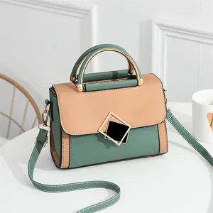 custom brand light blue luxury mini design leather ladies handbag