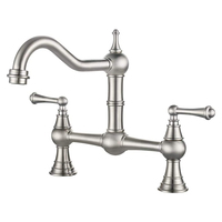 Robinet de cuisine en laiton classique pont robinet fini or antique pour éviers de cuisine