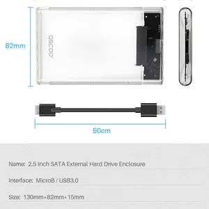 Best Price 2.5 USB 3.0 HDD SSD gehäuse Plastic Handisen External Hard Drive fall