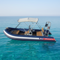 Bateaux pneumatiques de pêche RIB en aluminium de 17 pieds, 500, forme en V profond, PVC/Hypalon/Orca