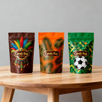 Sachet Doypack Personnalisé avec Logo Doré Estampé, Refermable à Fermeture Éclair, pour Emballage Cadeau Festif, Bonbons, Snacks et Chocolats