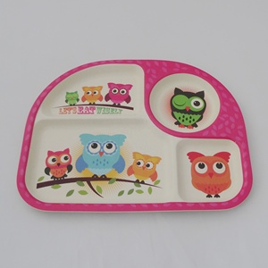 Juego de <span class=keywords><strong>vajilla</strong></span> PLA de fibra de bambú para niños, plato, Bol, taza, cuchara, tenedor, <span class=keywords><strong>vajilla</strong></span> de dibujos animados, Apto para lavavajillas - Product Image 3