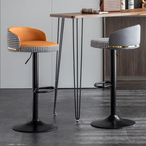 Taburete de barra giratorio de hierro ajustable, construcción directa de fábrica, marco dorado de acero para el hogar, sala de estar, muebles de Bar con barra dorada - Product Image 2