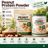 Poudre de protéines d'arachide végétalienne, protéines végétales, emballage prêt à la vente (sachet, pot, boîte) pour les distributeurs et les propriétaires de marques, sans OGM