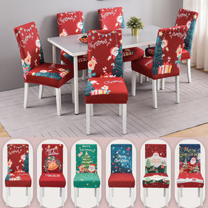 Toptan özel tek katmanlı yumuşak kanepe kılıfı noel Polyester sandalye kılıfı tatil dekorasyon için uygun sandalye kılıfı - Product Image 1