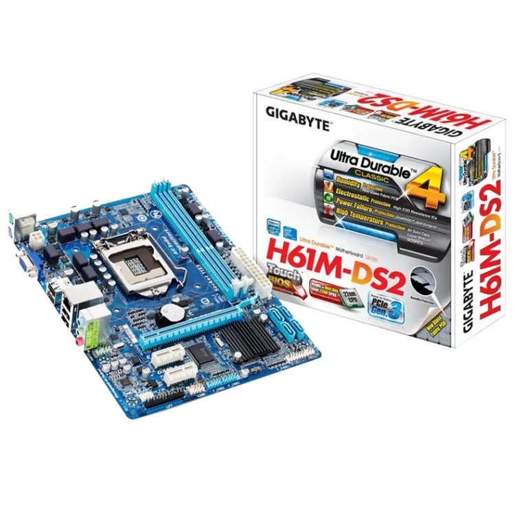 For Gigabyte H61M-DS2 pc computer gaming motherboard lga 1155 ddr3 support gigabyte Intel H61 desktop mainboard